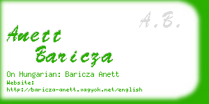 anett baricza business card